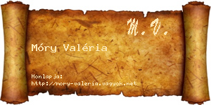 Móry Valéria névjegykártya